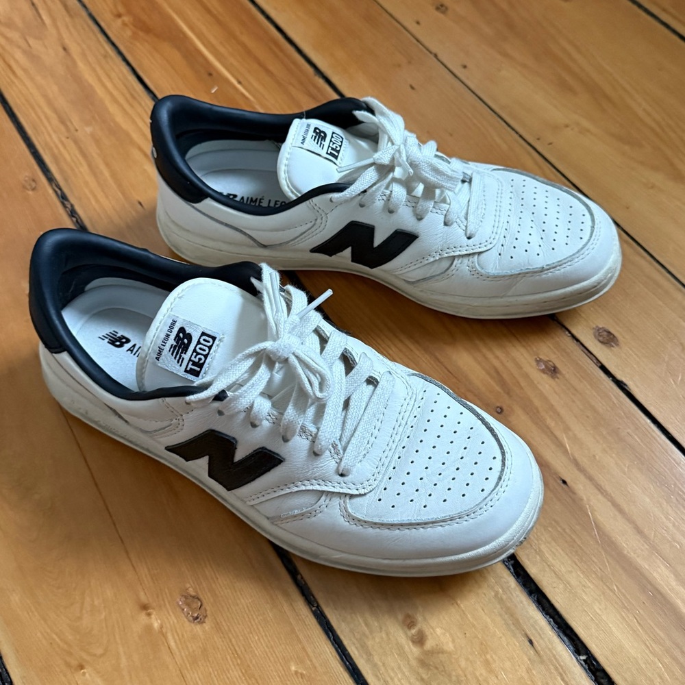 New Balance x Aime Leon Dore T500 Tennis Oxford Shoes - Size 7.5 White / Black